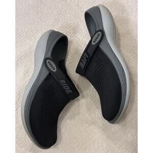 Crocs LiteRide 360 Clogs Black Grey Men’s Sz 6 Women’s Sz 8 Slip on Mesh EUC